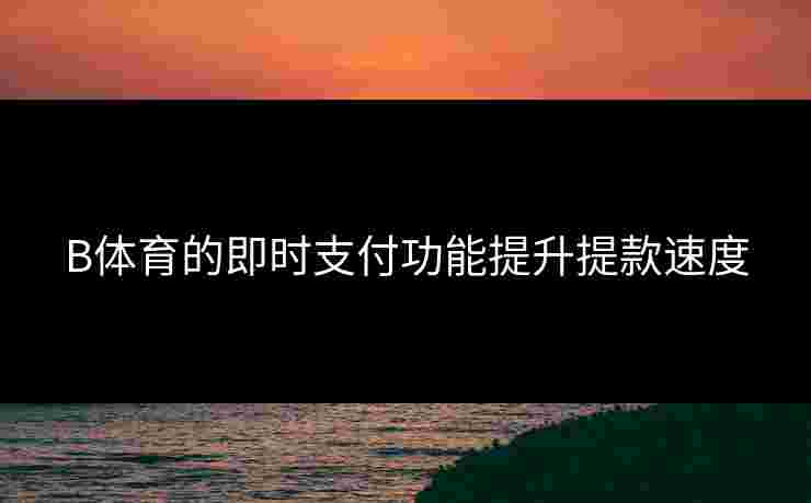 B体育的即时支付功能提升提款速度